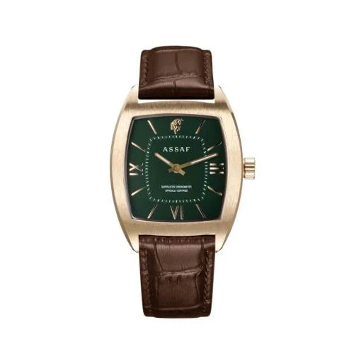 ساعة قرين ليذر قولد من عساف.